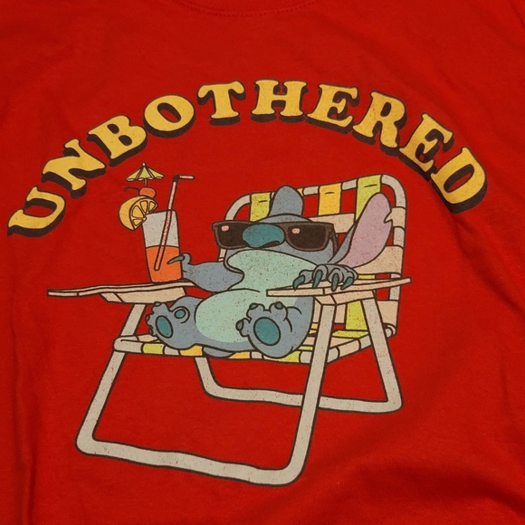Disney Men's Stitch Unbothered Graphic Tee with Short Sleeves - Picture 2 of 3